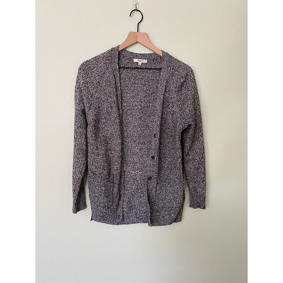 Madewell Cardigan Size Small Black White Grandpa Sweater - Picture 2 of 8